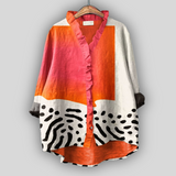 Blusa estampada Maya com folho e corte solto
