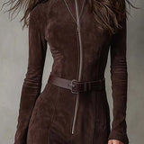 Liora | Vestido longo de camurça