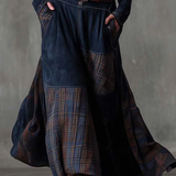 Helena - Vestido maxi de camurça com cinto