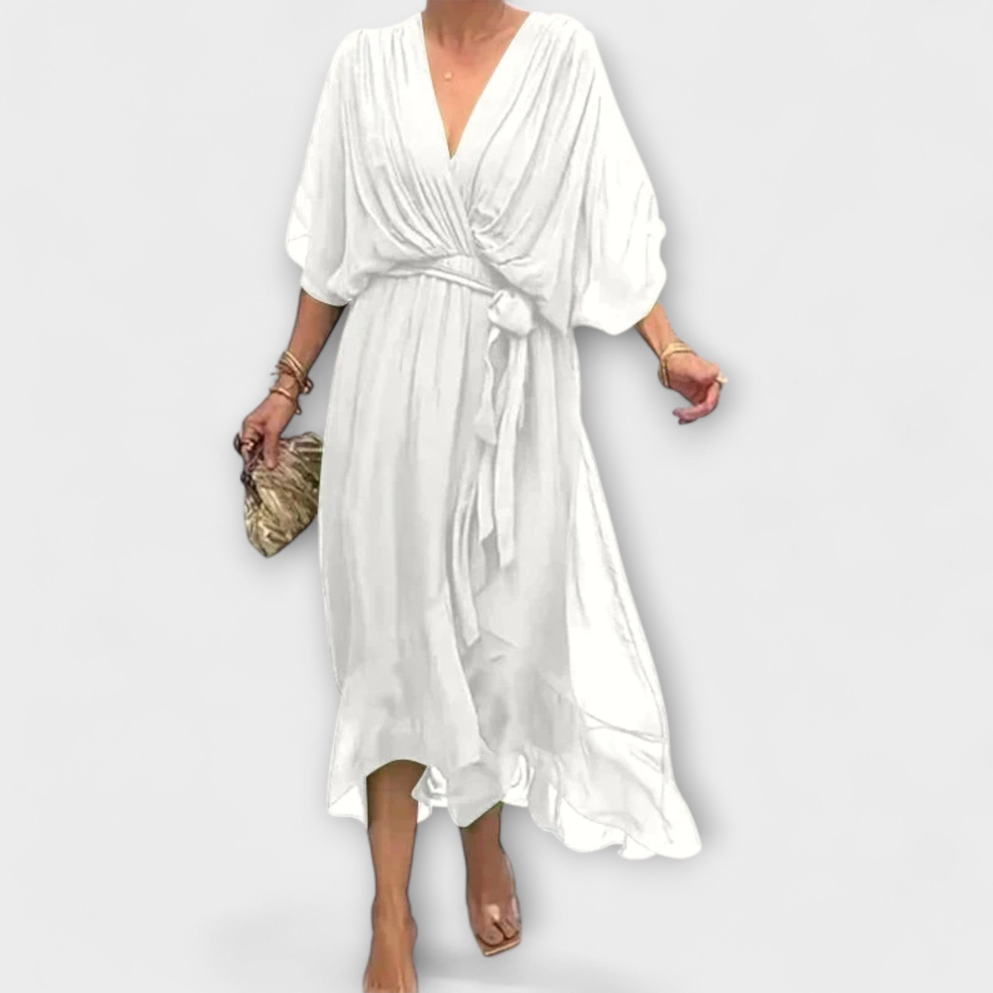 Amoura - Vestido de Chiffon com Decote em V