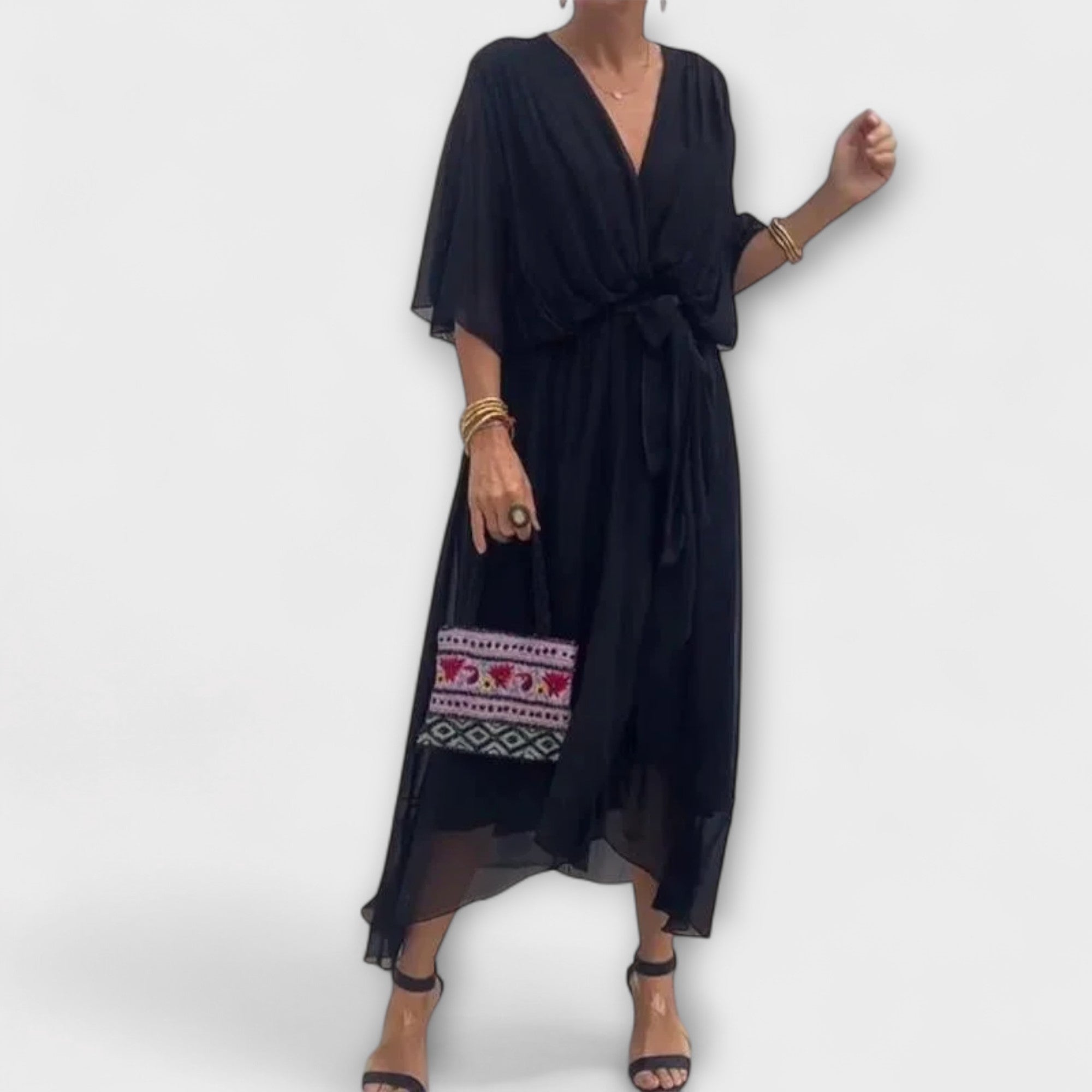 Amoura - Vestido de Chiffon com Decote em V