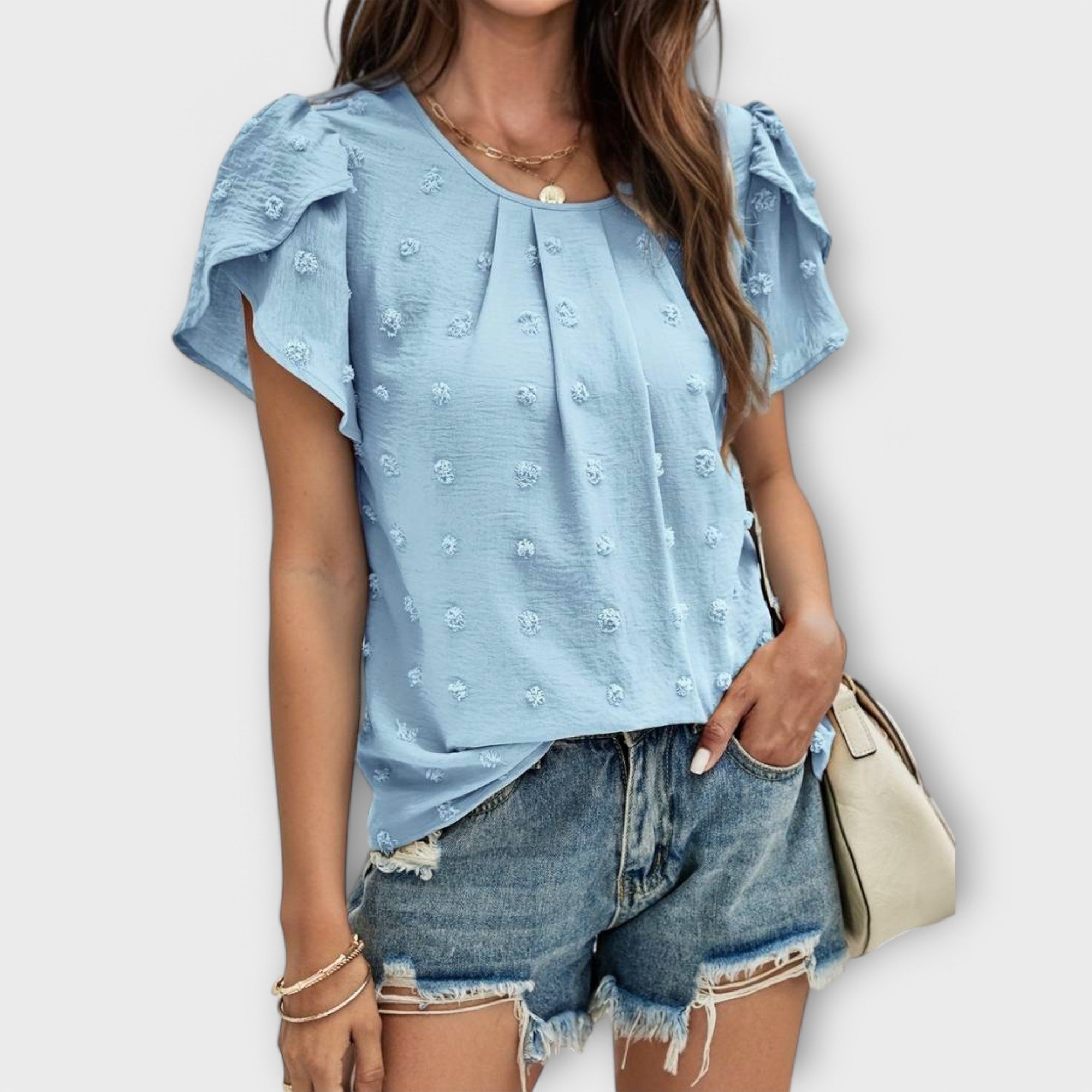 Blusa de mangas florais