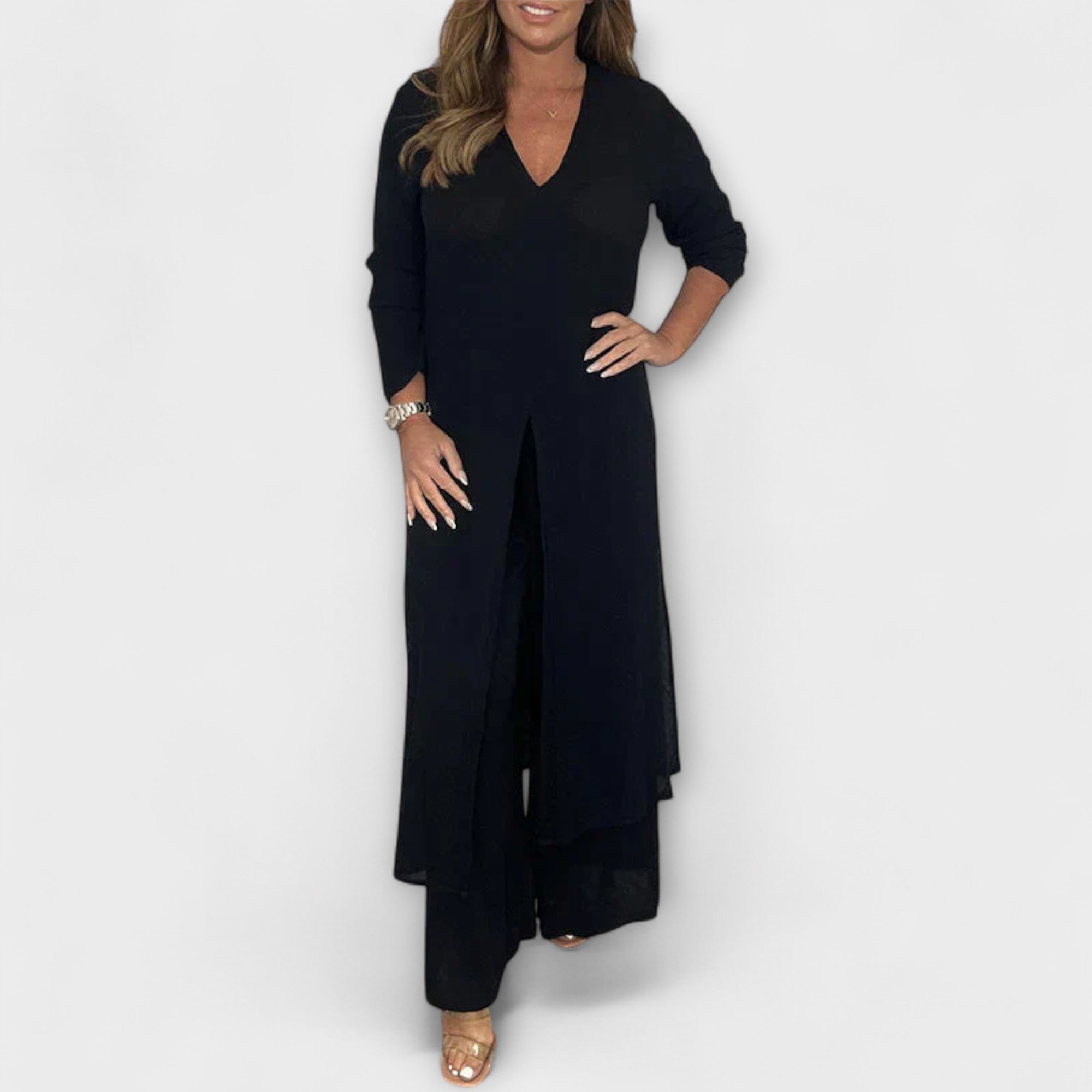 Conjunto feminino estiloso de 3 peças