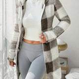 Casaco xadrez Melina suave e aconchegante