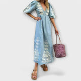 Vestido estampado para elegância sem esforço