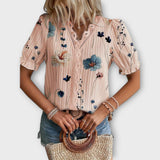 Blusa moderna com decote em V