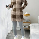 Casaco xadrez Melina suave e aconchegante