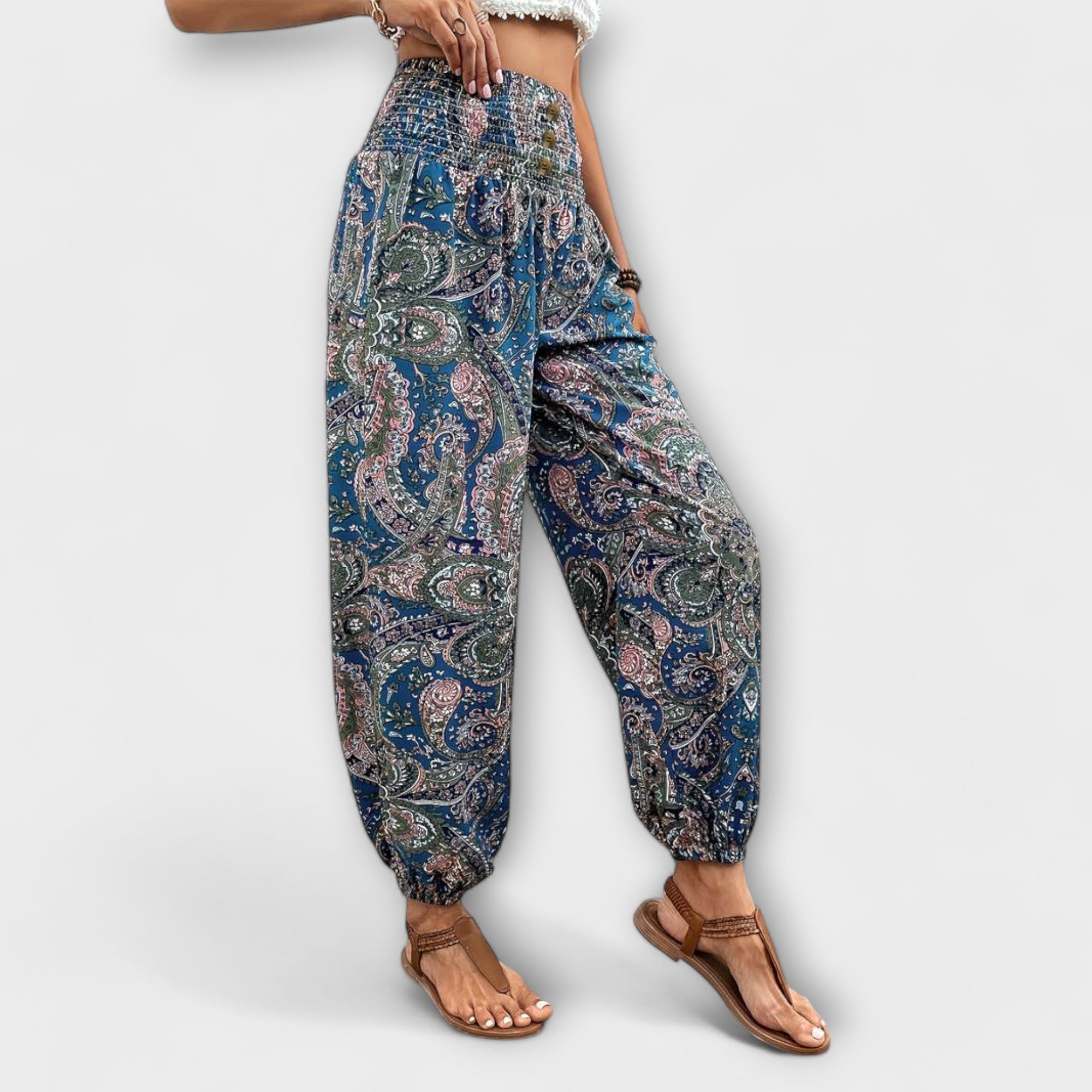 Calça com gráfico étnico