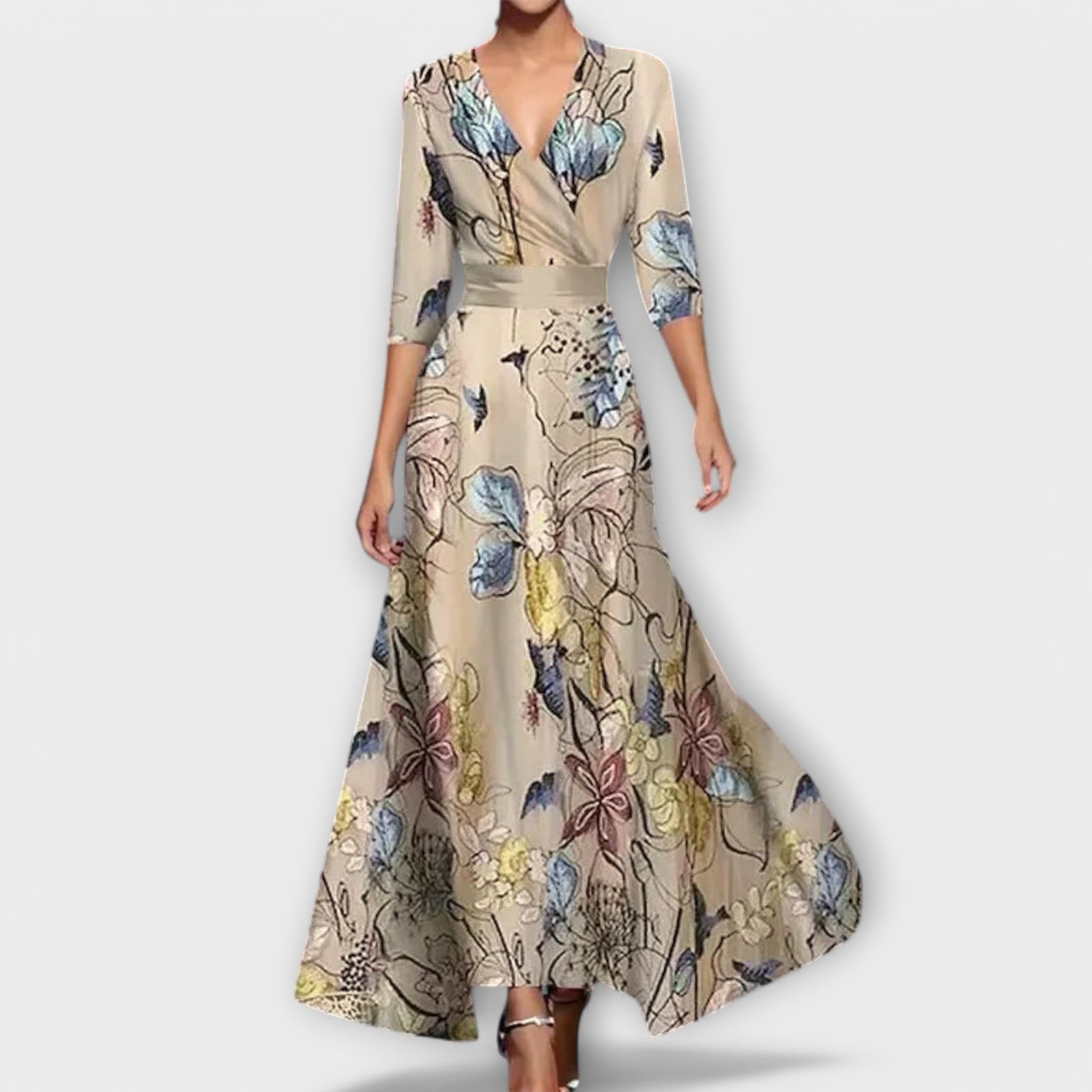 Vestido Elegante com Design de Mangas para Mulheres