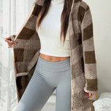 Casaco xadrez Melina suave e aconchegante