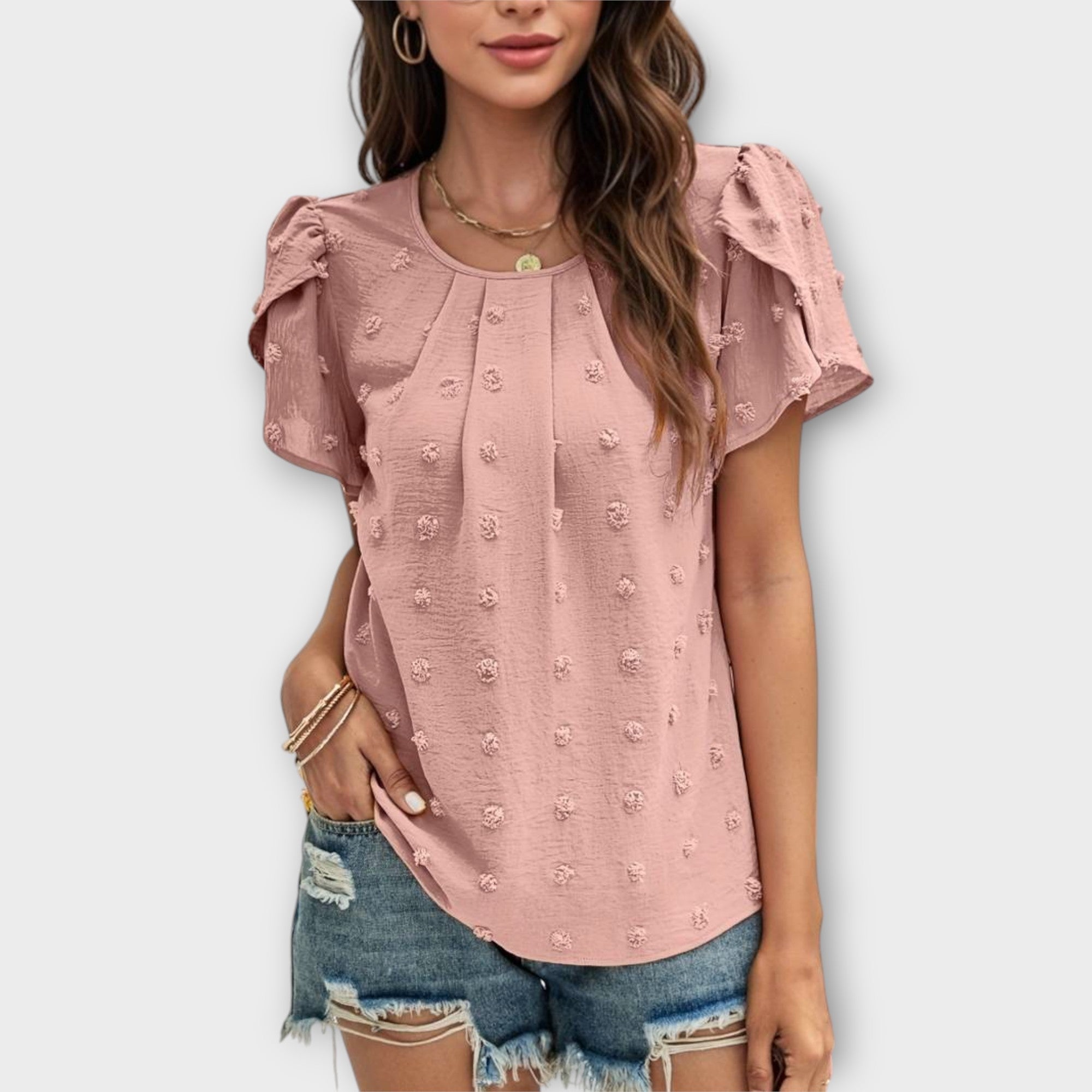 Blusa de mangas florais