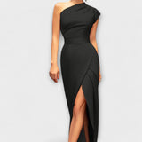 Vestido de noite assimétrico elegante