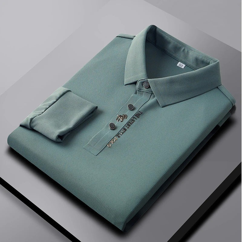 Polo de Seda Premium Barcciano de Manga Longa