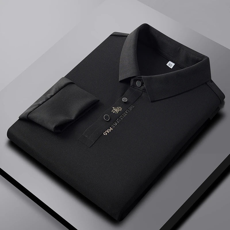 Polo de Seda Premium Barcciano de Manga Longa