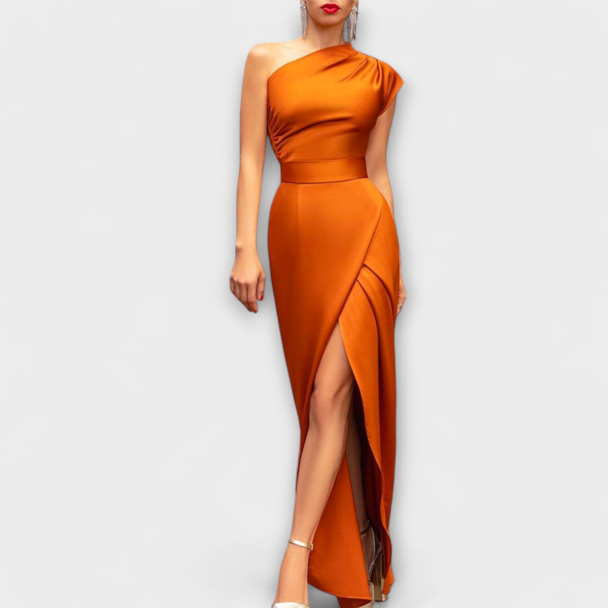 Vestido de noite assimétrico elegante
