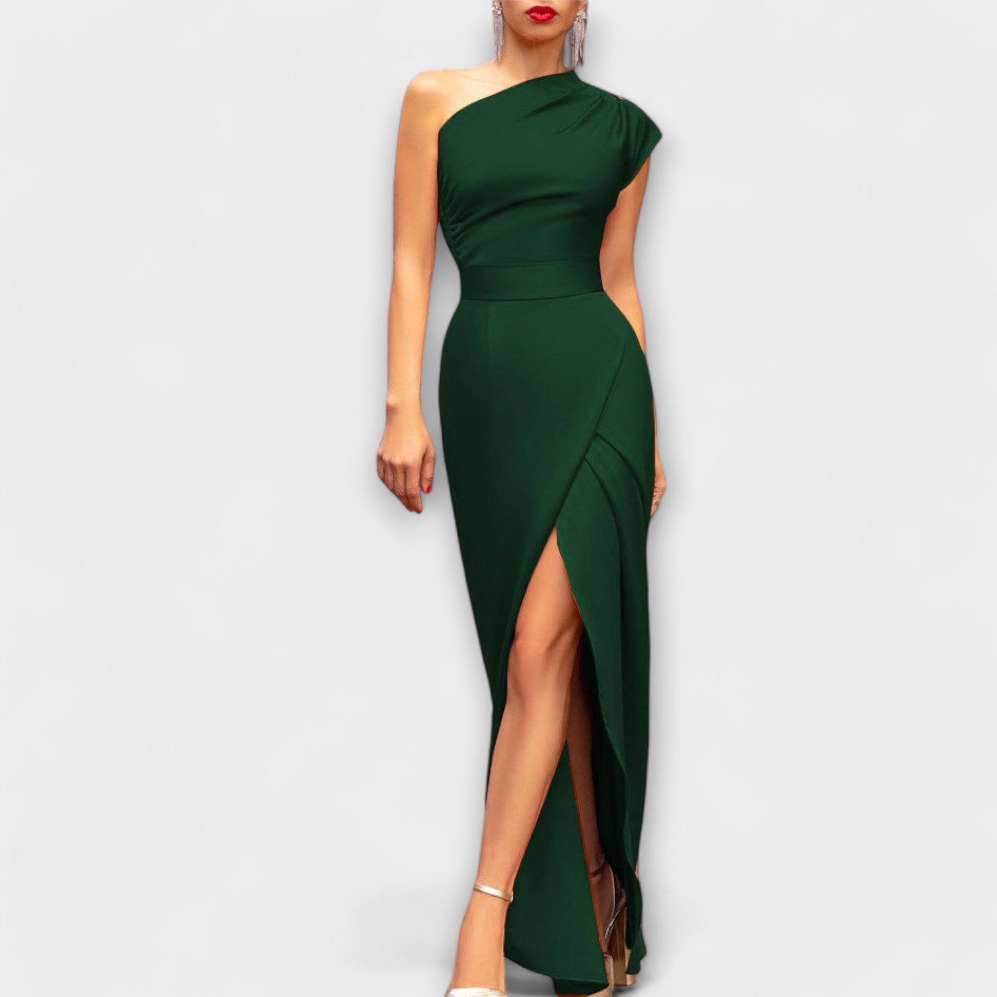 Vestido de noite assimétrico elegante