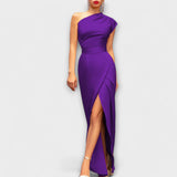 Vestido de noite assimétrico elegante