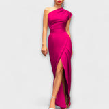 Vestido de noite assimétrico elegante