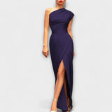 Vestido de noite assimétrico elegante