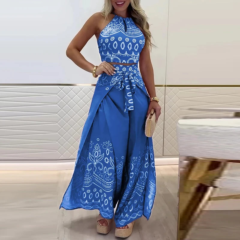 Gulshat – Conjunto de Calças Estiloso com Estampa