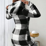 Casaco xadrez Melina suave e aconchegante