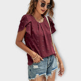 Blusa de mangas florais