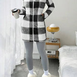 Casaco xadrez Melina suave e aconchegante