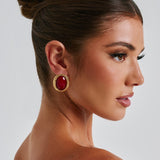 Brincos Eloise - Vermelho/Dourado