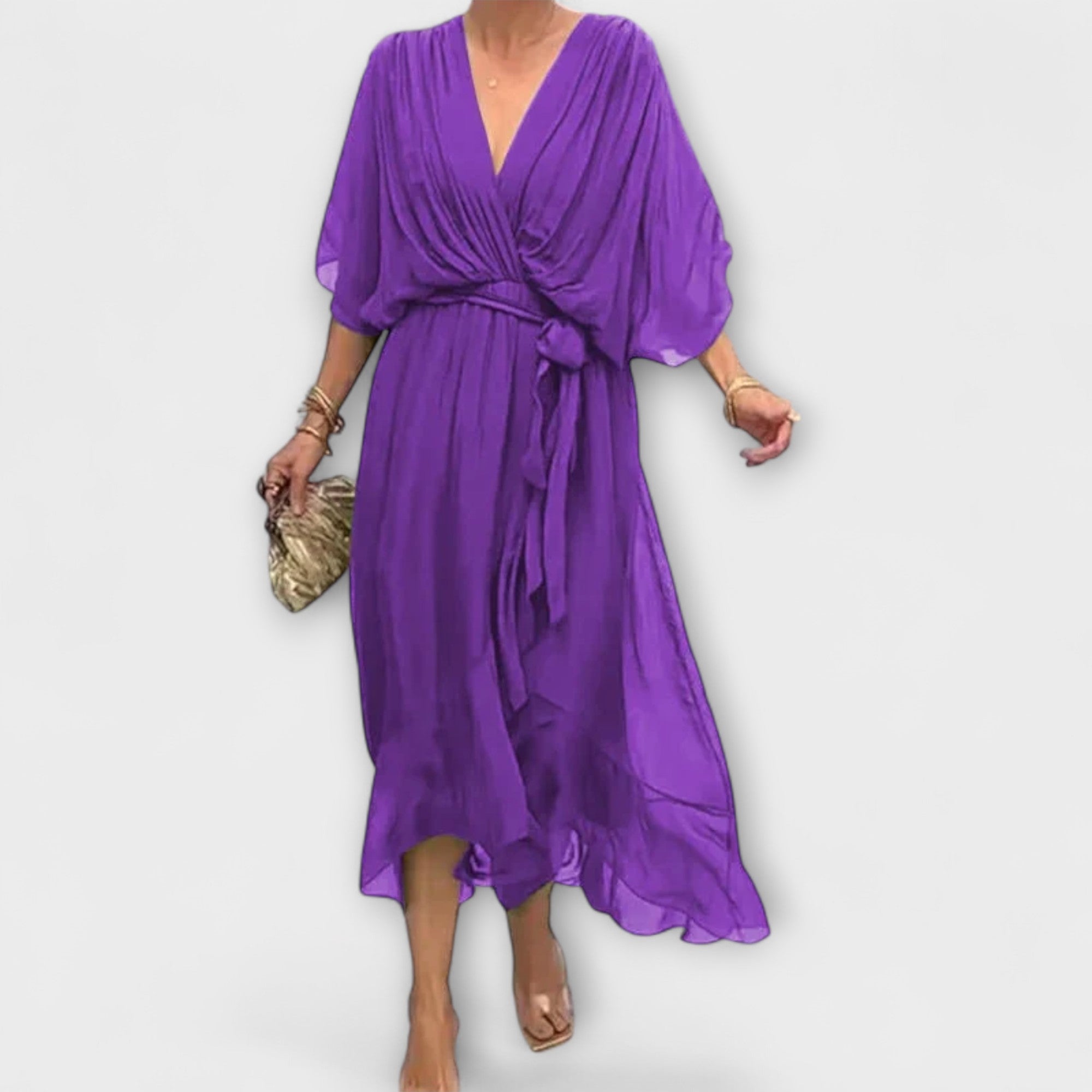 Amoura - Vestido de Chiffon com Decote em V