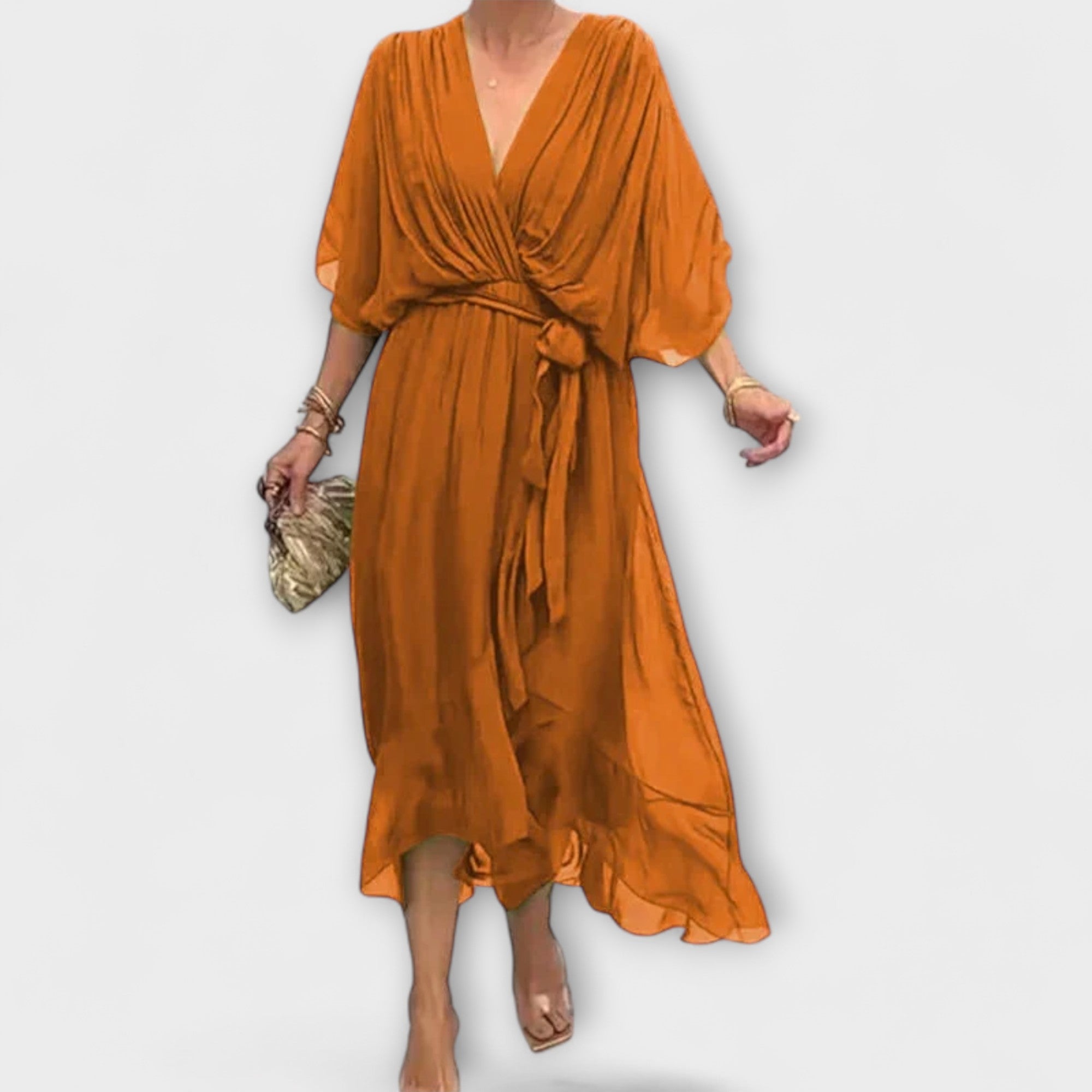 Amoura - Vestido de Chiffon com Decote em V