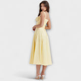 Zipporas - Vestido bustier detalhado com estampa moderna de flores de primavera