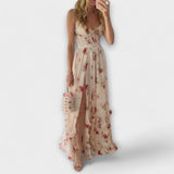 Vestido com padrão de flores