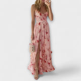 Vestido com padrão de flores