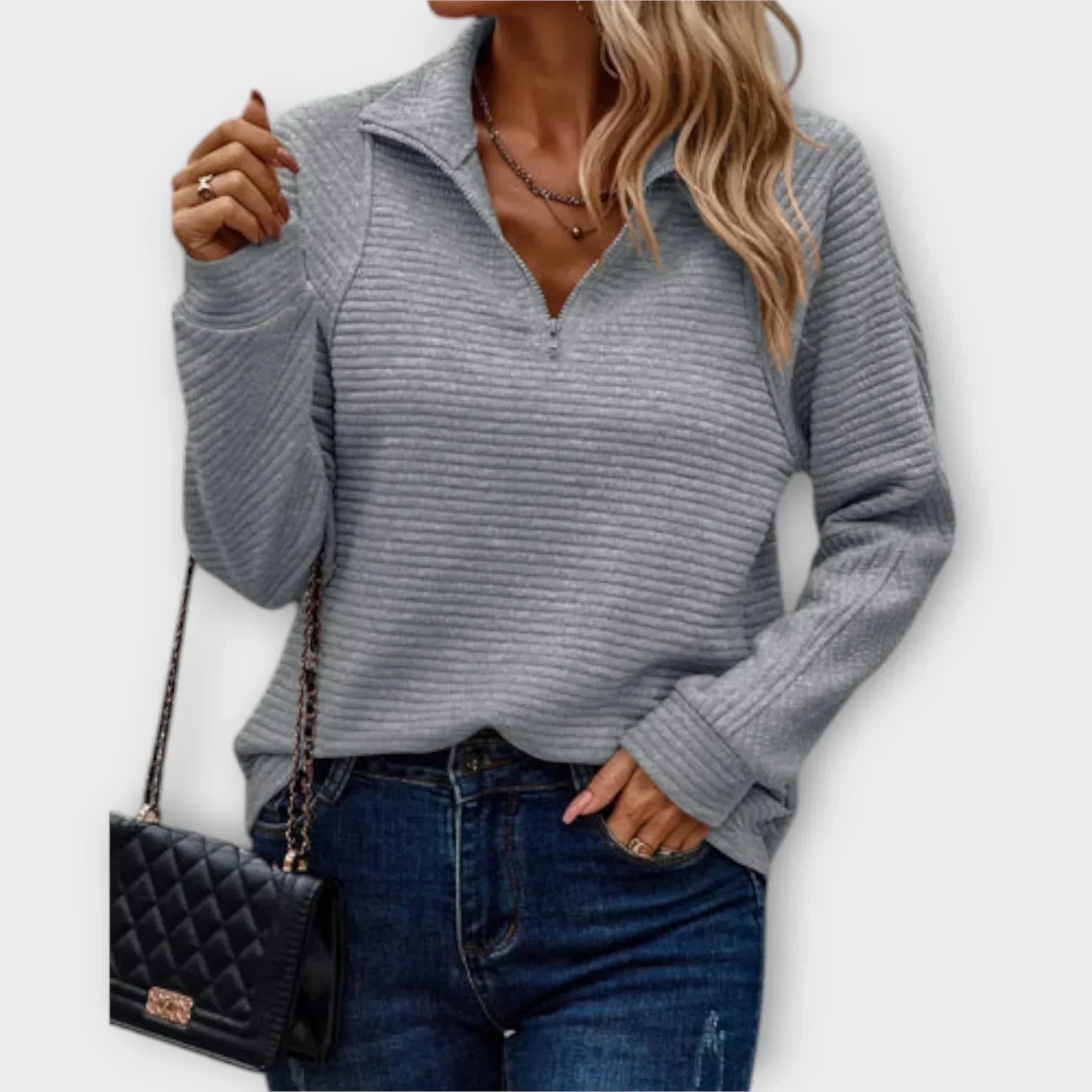 Teresa | Sweater Confortável com Meio Zíper