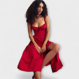 Zipporas - Vestido bustier detalhado com estampa moderna de flores de primavera