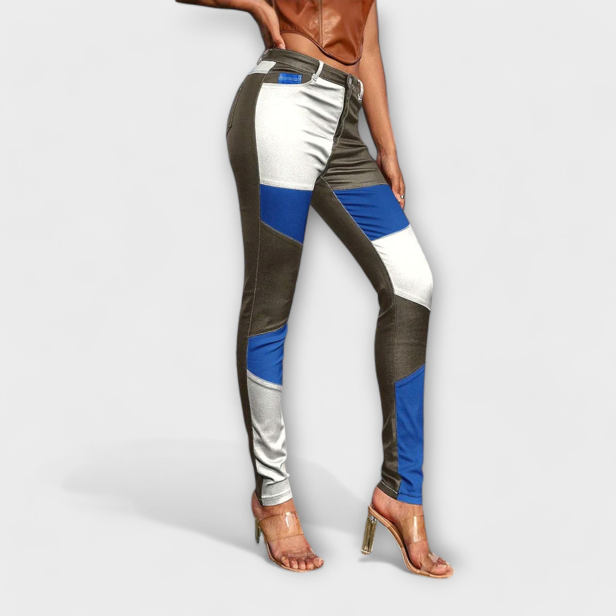 Calça Riemenbroek com padrão de bloco de cores