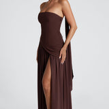 Vestido Maxi Maliyah - Marrom Ameixa
