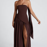 Vestido Maxi Maliyah - Marrom Ameixa