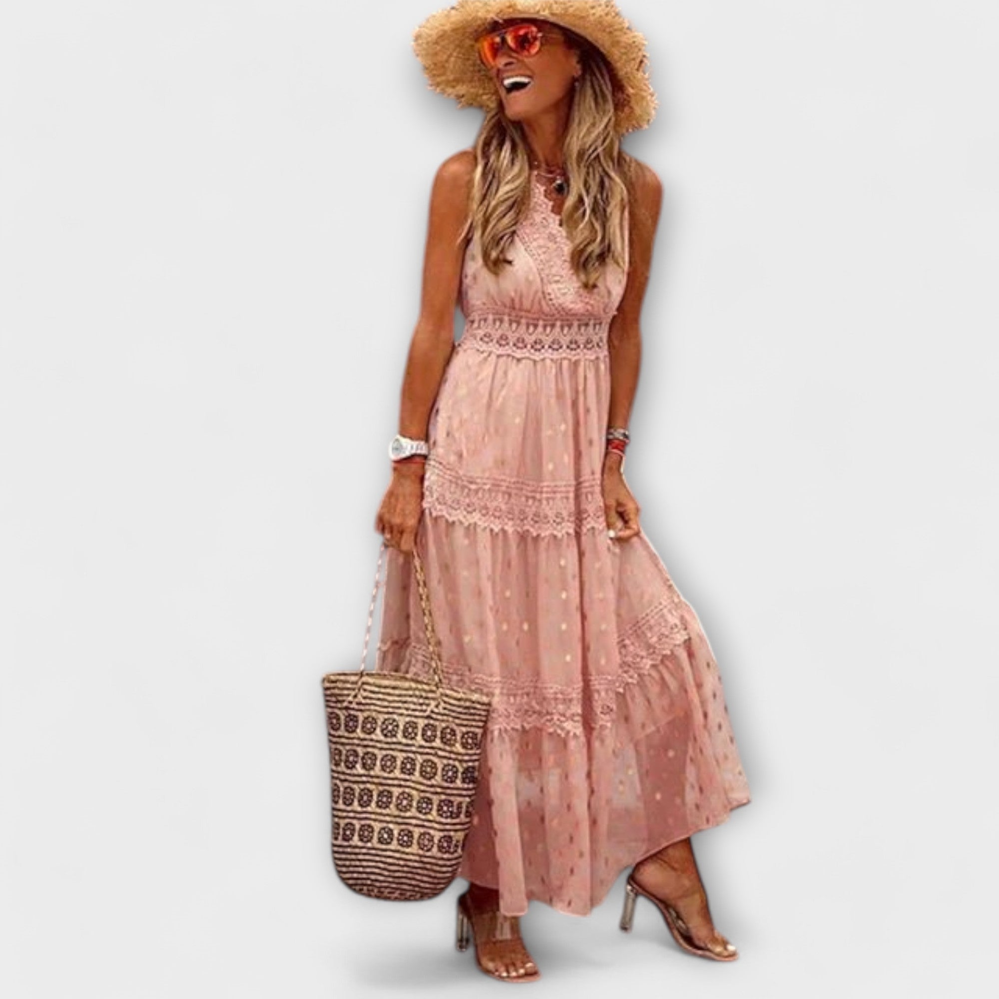 Maxikleed com Renda Boho
