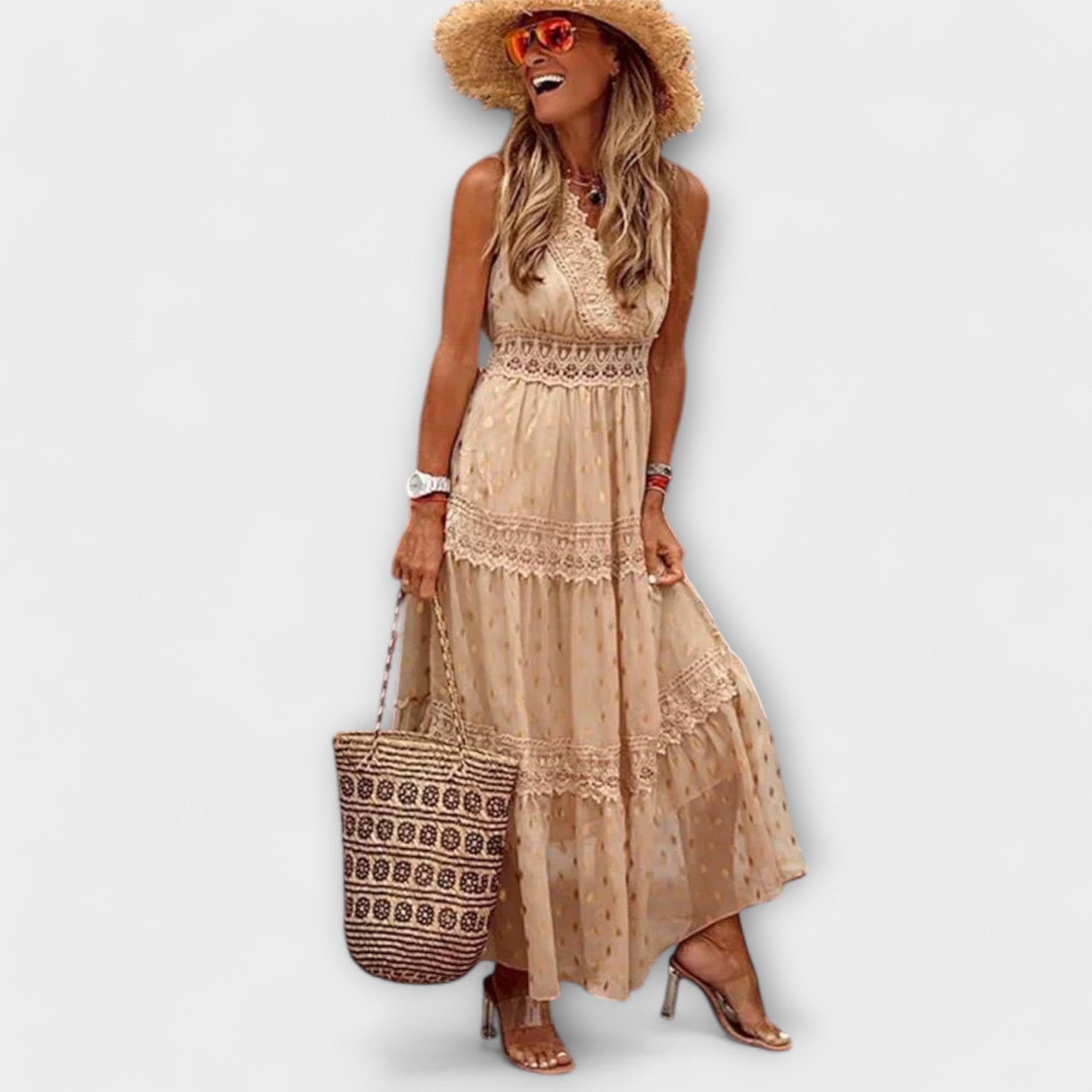 Maxikleed com Renda Boho