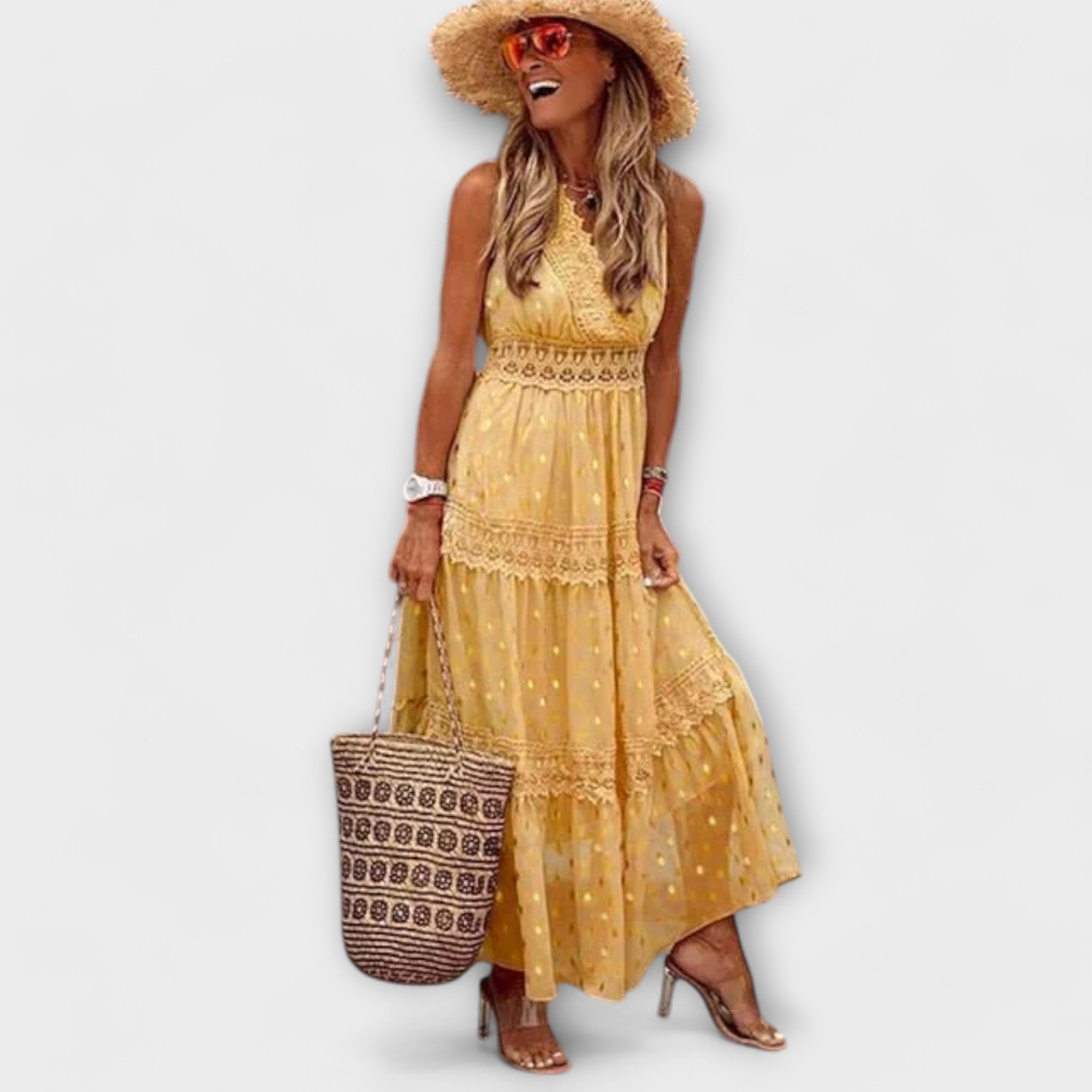 Maxikleed com Renda Boho