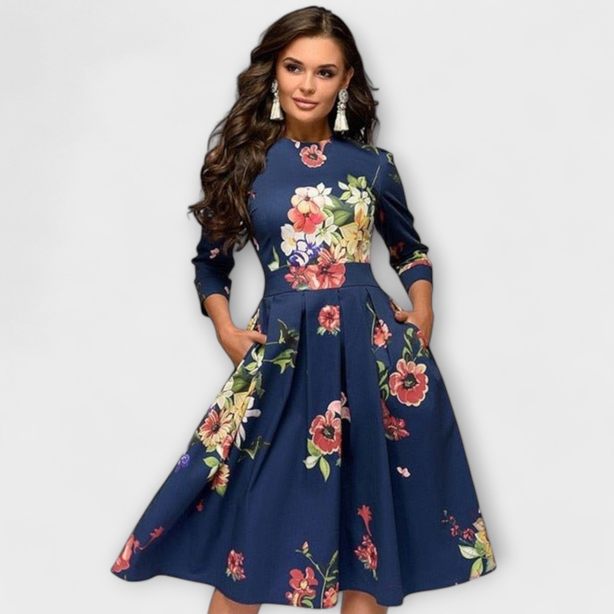 Vestido elegante na altura do joelho
