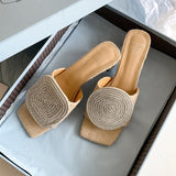 Sandálias Handmade Quadradas com Salto