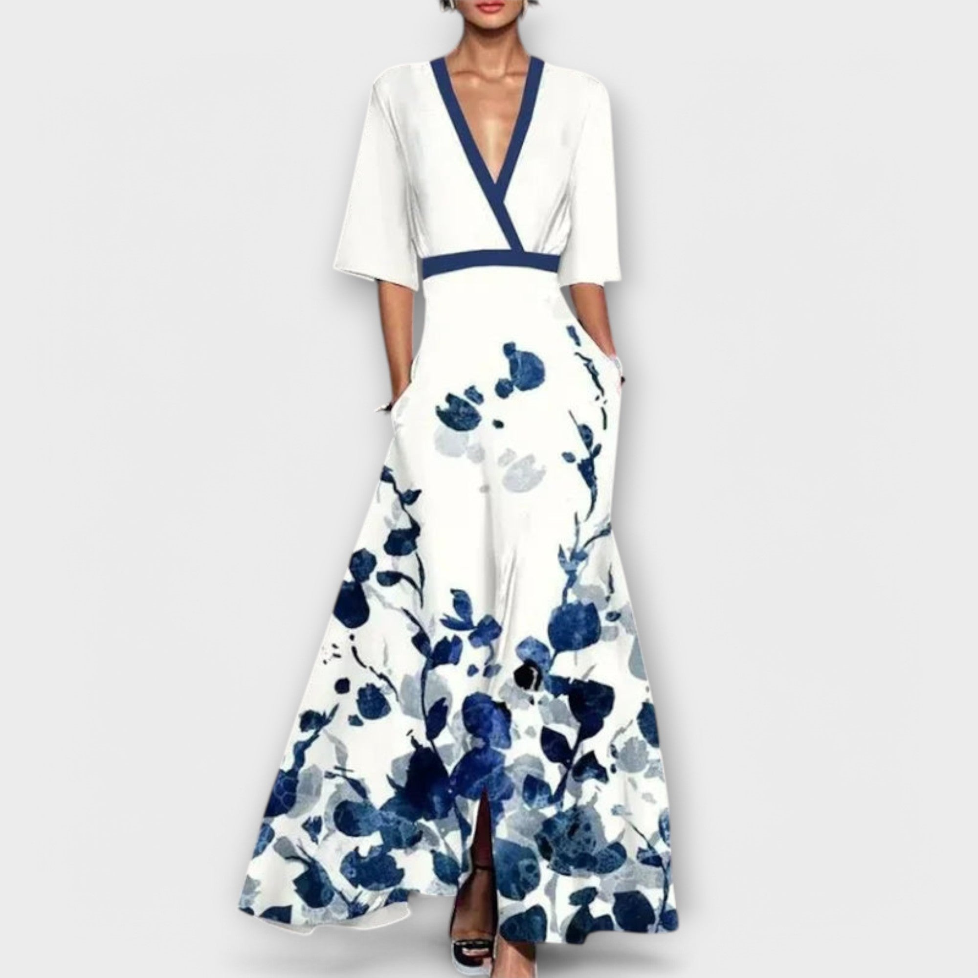 Vestido Elegante com Design de Mangas para Mulheres